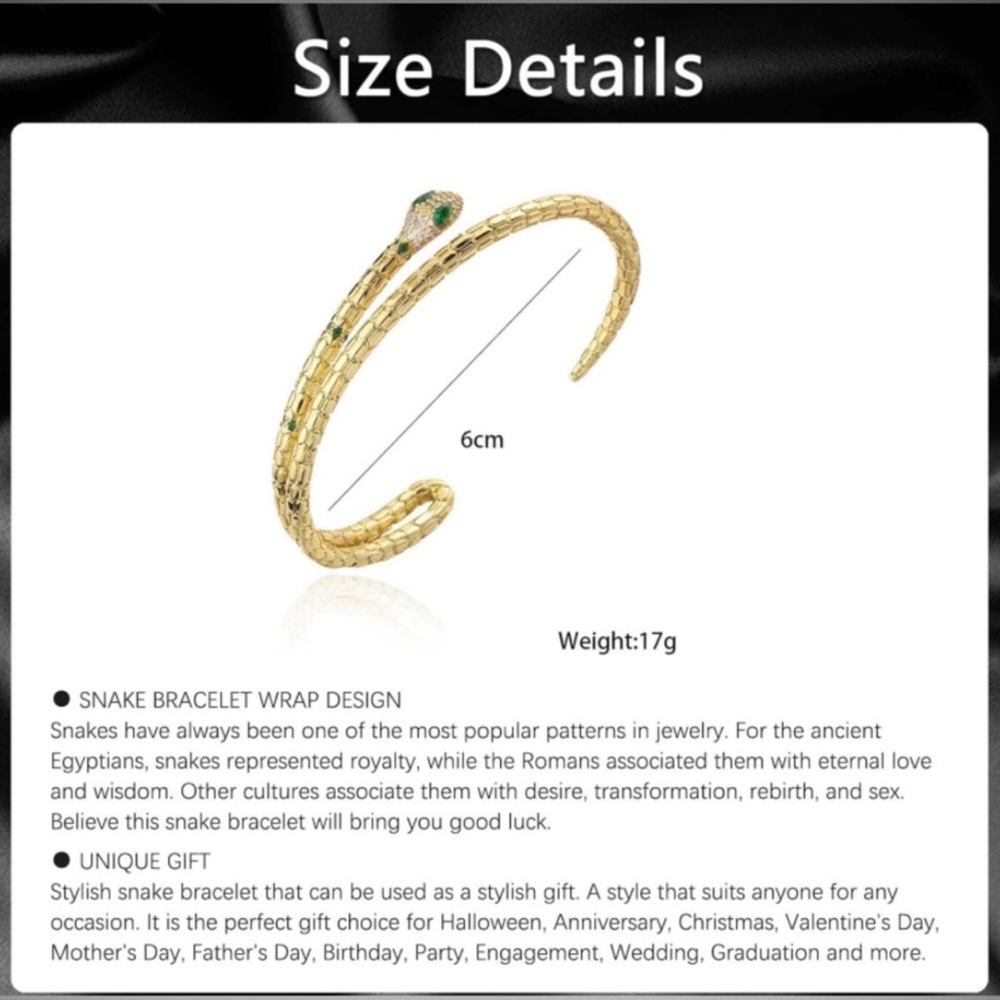 Snake Adjustable Bangle - Picture 4 of 9